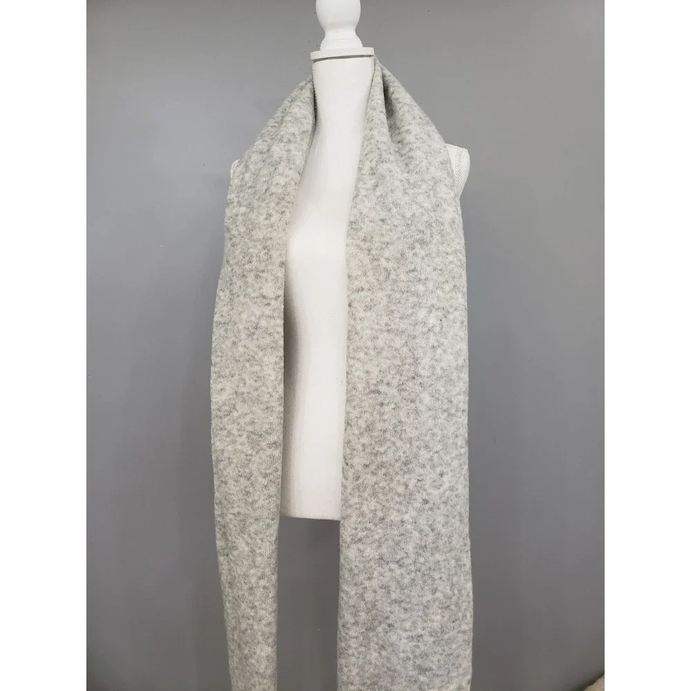 NEW Club Monaco Thisbe Foulards WOOL SCARF colorblock‎ dusty gray green neutral